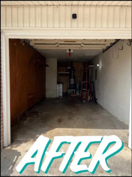 Garage Cleanout After - Clean, organized, spacious garage