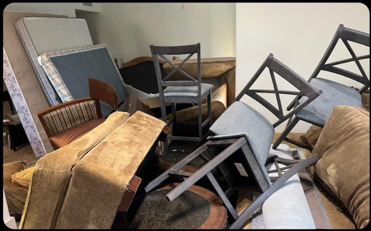 Furniture Removal Before - Old furniture ready for removal